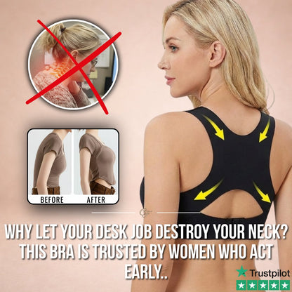 2-in-1 Breast Lifter & Back Support Front Closure Sports Bra