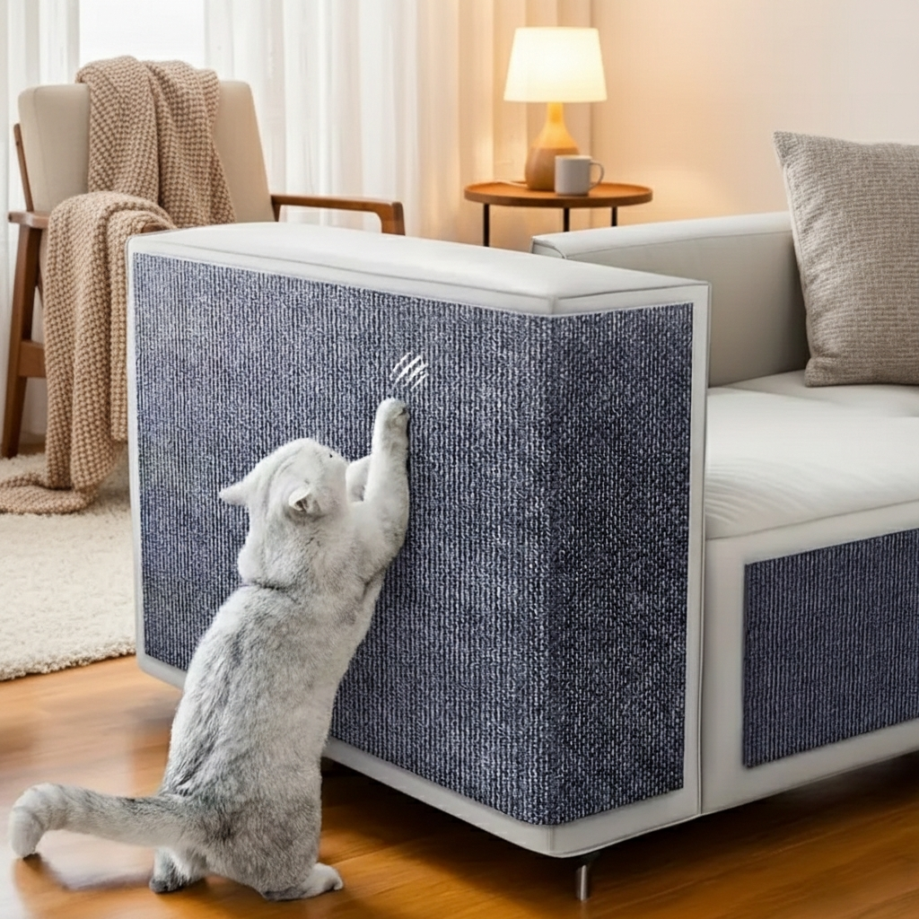 No More Torn Sofas™ – Clear Anti-Scratch Cat Protection Mat