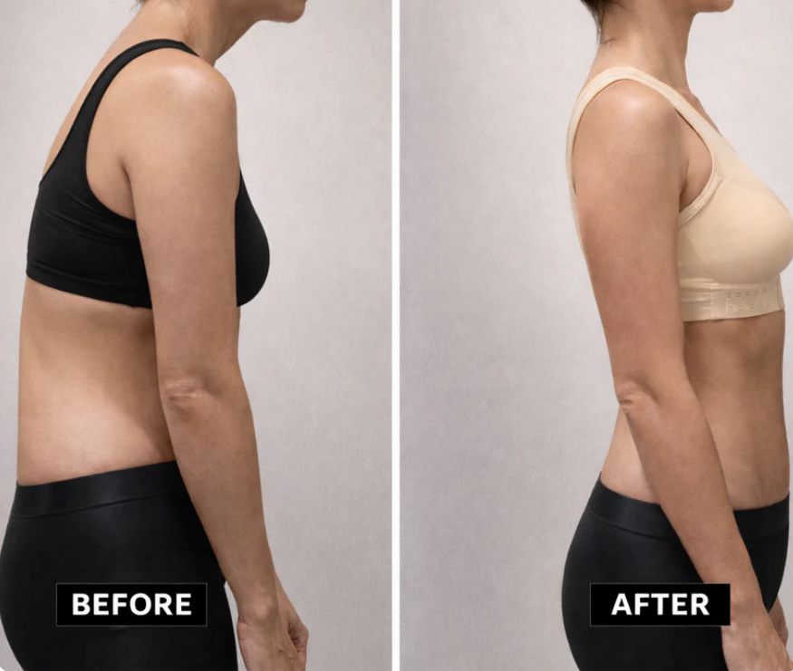 2-in-1 Breast Lifter & Back Support Front Closure Sports Bra