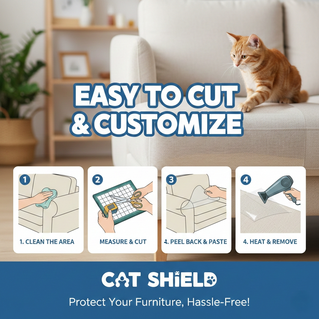 No More Torn Sofas™ – Clear Anti-Scratch Cat Protection Mat