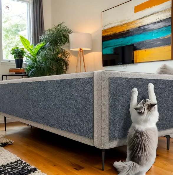 No More Torn Sofas™ – Clear Anti-Scratch Cat Protection Mat