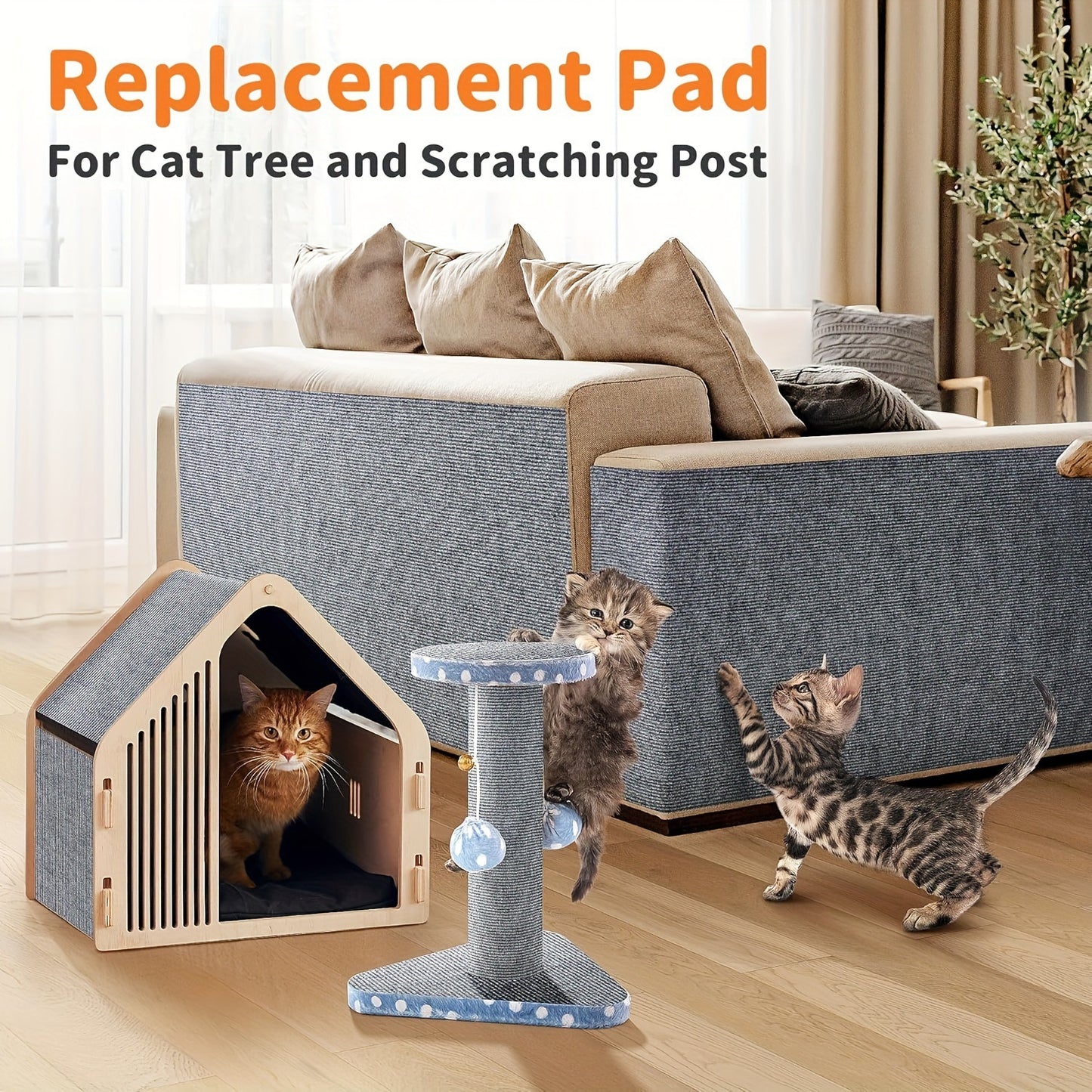No More Torn Sofas™ – Clear Anti-Scratch Cat Protection Mat