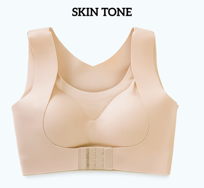 2-in-1 Breast Lifter & Back Support Front Closure Sports Bra